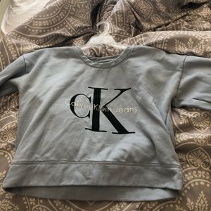 Calvin Klein Cropped Monogram Logo Sweater
